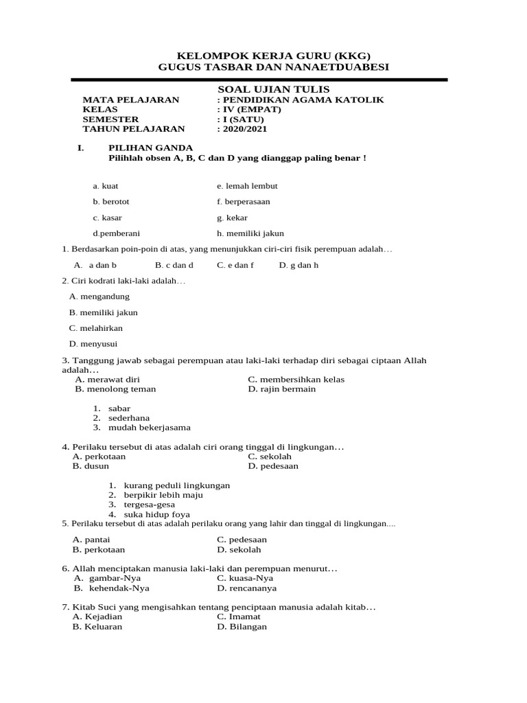 Soal Kelas 4 | PDF
