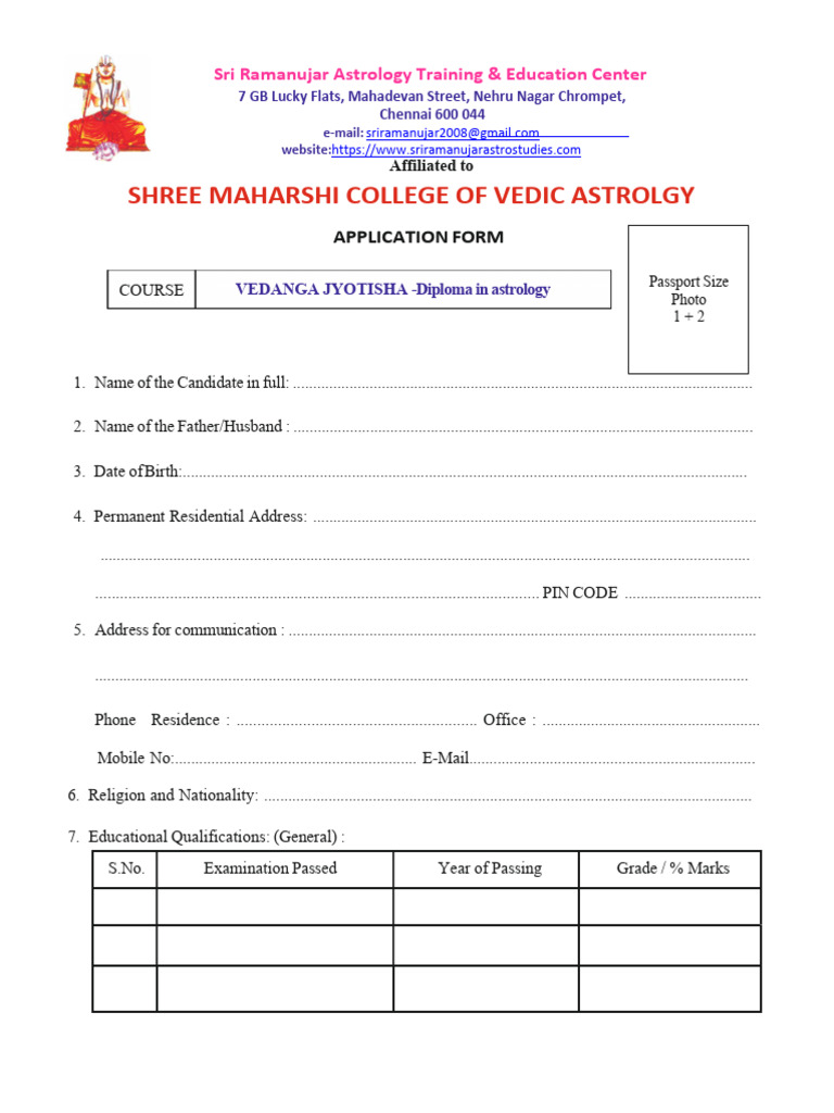 Application Form 2025 April | PDF | Hindu Astrology | Identity Document