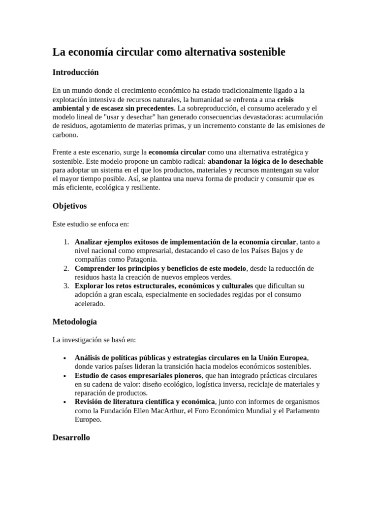 Economía Circular: Sostenibilidad y Retos | PDF | Sustentabilidad ...