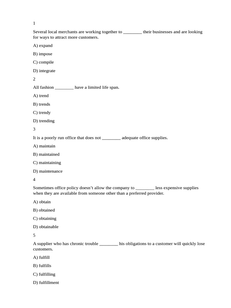 Vocab Advanced - Purchasing 1 | PDF