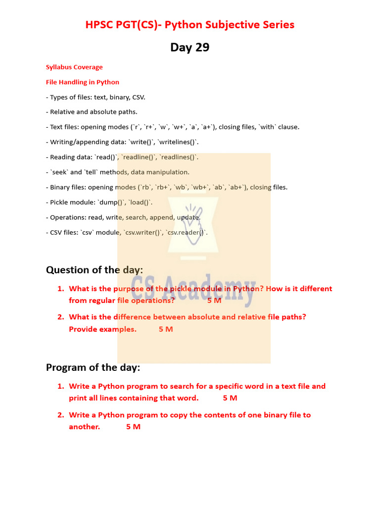 Day 29 Python Answers - 60476826 - 2025 - 05 - 13 - 08 - 52 | PDF ...