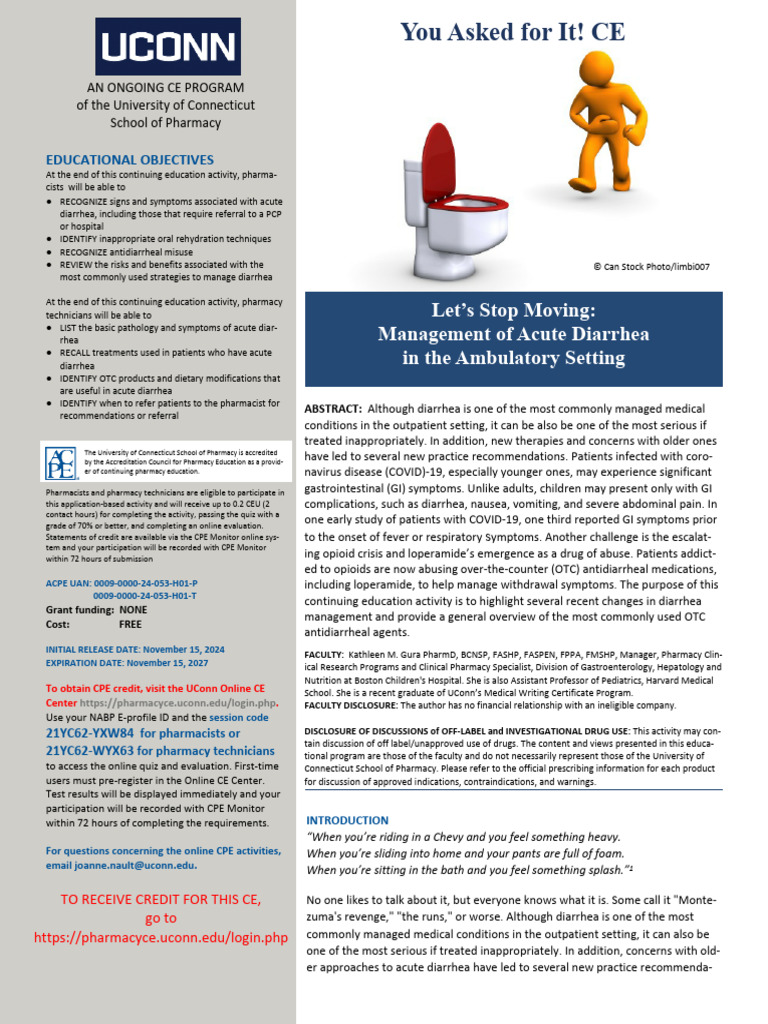 Acute Diarrhea NOV2021 FINAL Rev 05NOV2024 | PDF | Diarrhea | Clinical ...