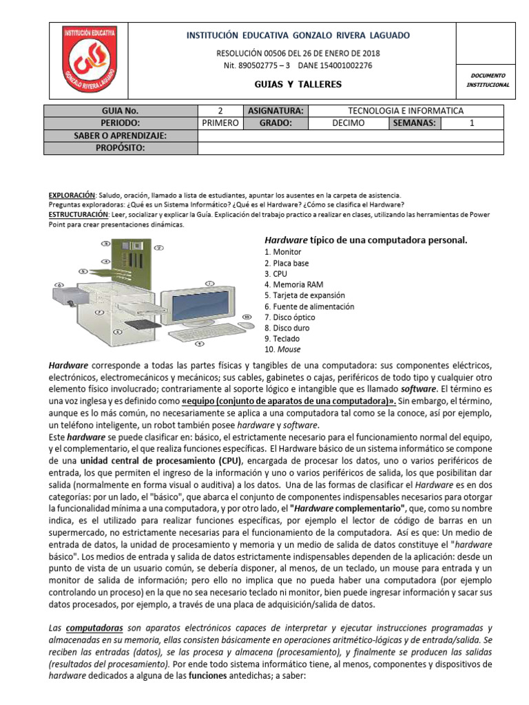 Guía sobre Hardware Informático | PDF | Hardware de la computadora ...