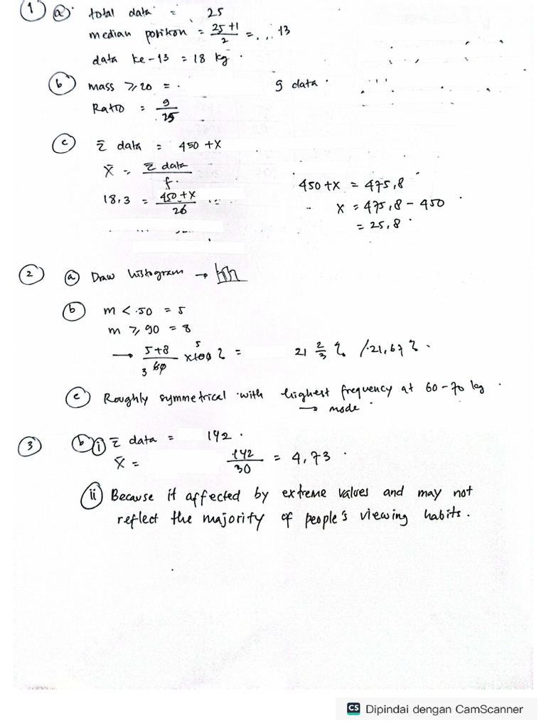 Sec 3 Statistic & Probability Type B Solution | PDF