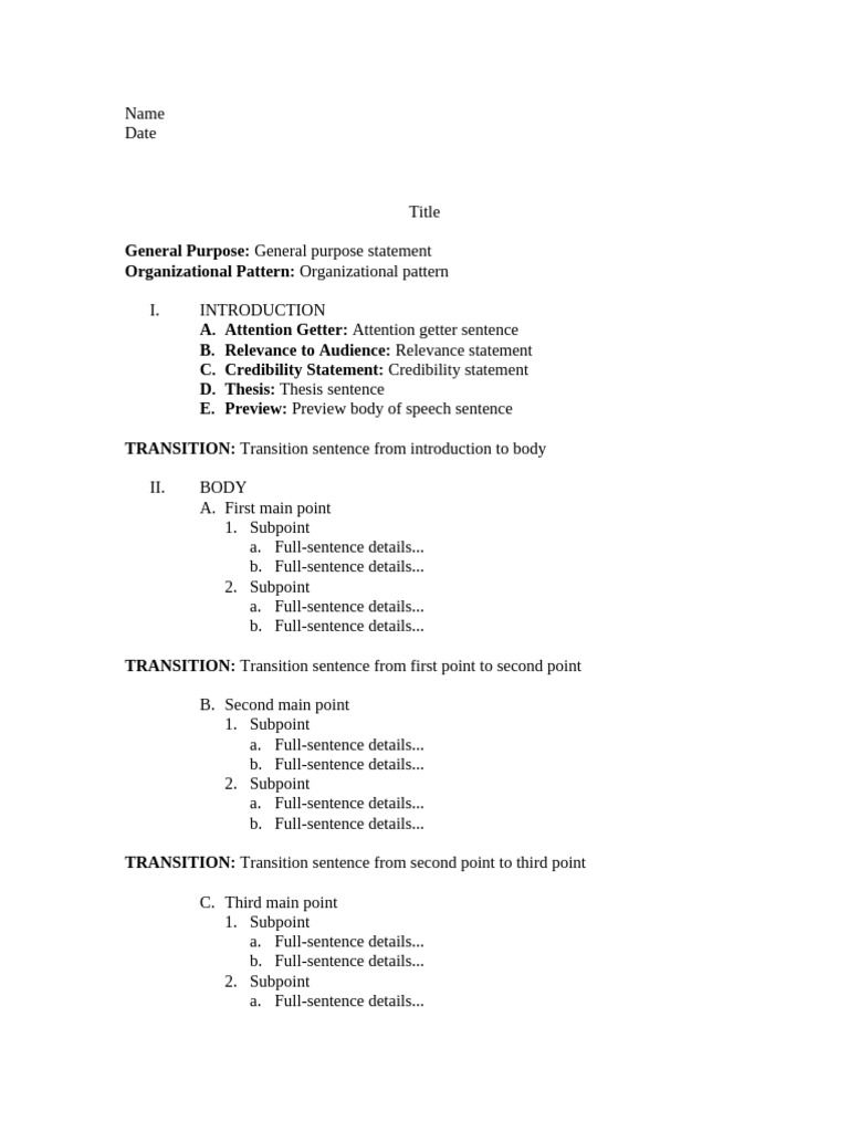 Outline Template | PDF