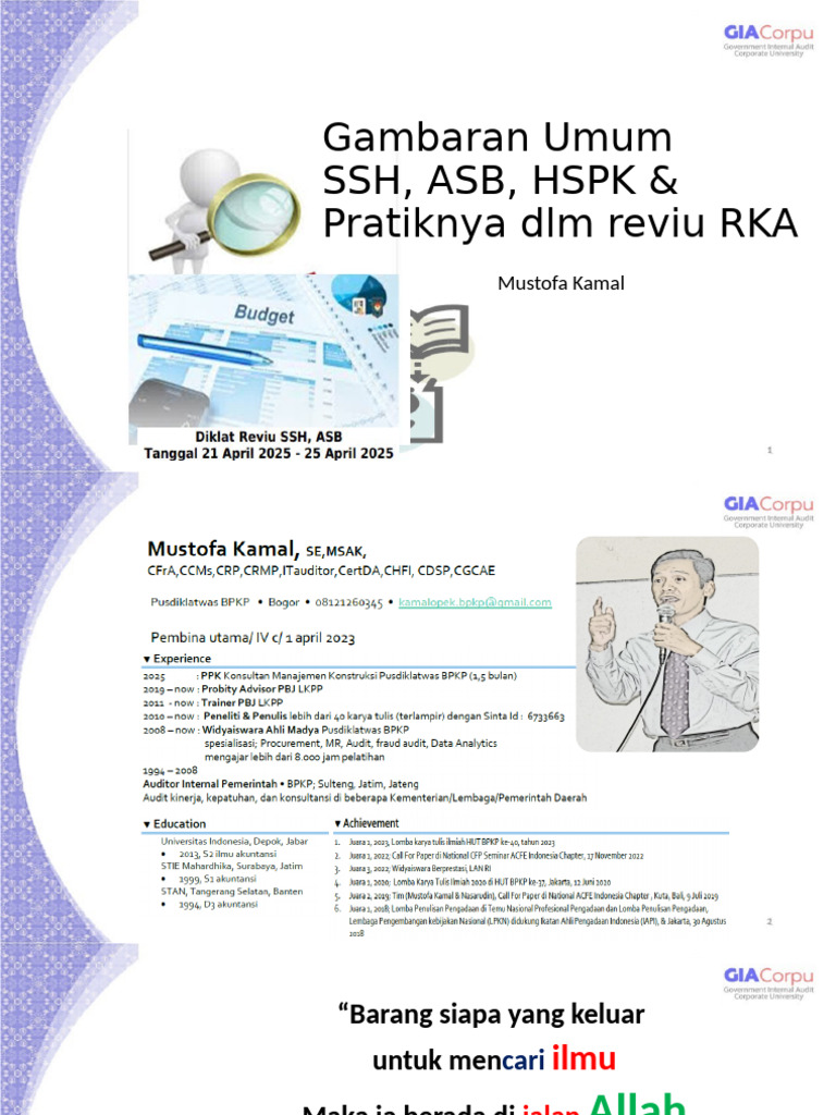 Pemahaman SSH, ASB, dan HSPK | PDF