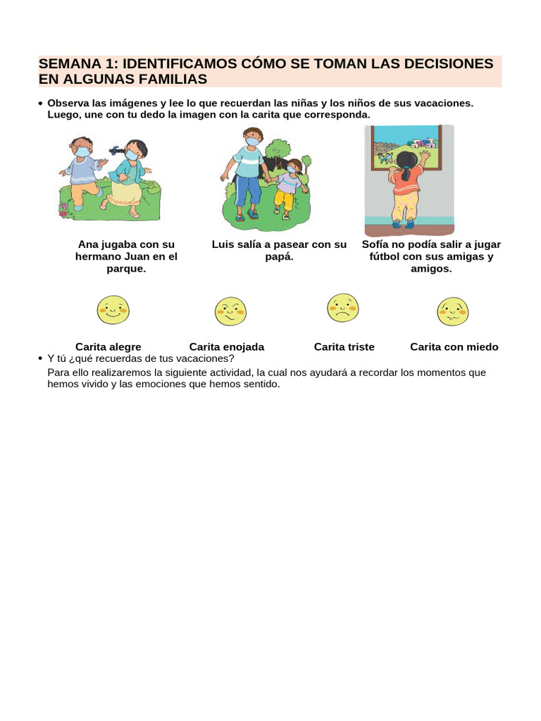 Actividades para Reconocer Emociones en Niños | PDF | Las emociones | Dios