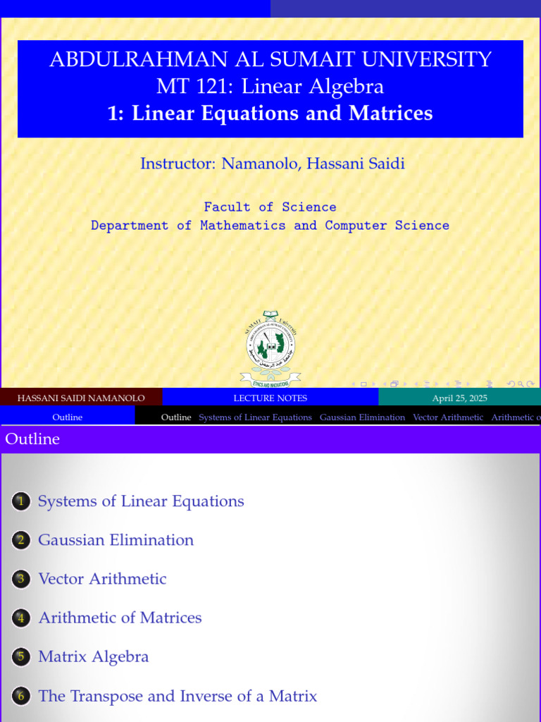 Linear Equations and Matrices | PDF | Matrix (Mathematics) | System Of ...