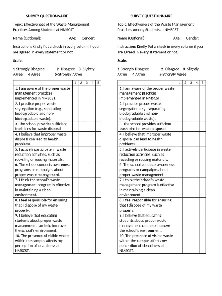 Waste Management Practices Survey NMSCST | PDF | Waste | Waste Management
