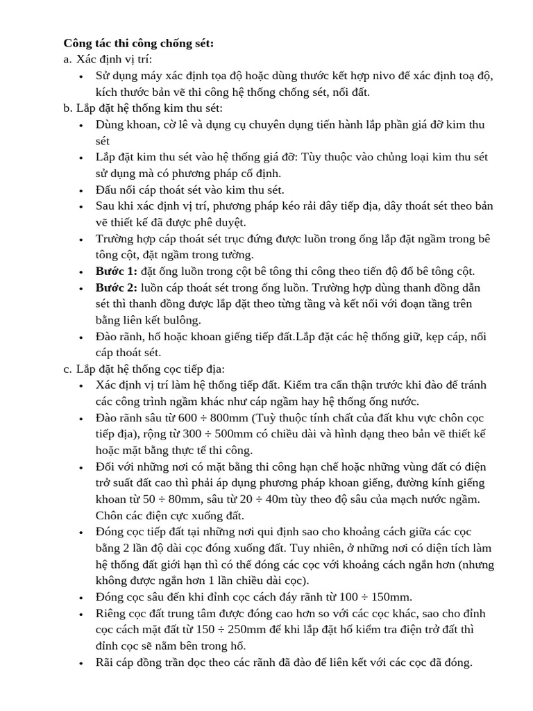 Công tác thi công chống sét | PDF