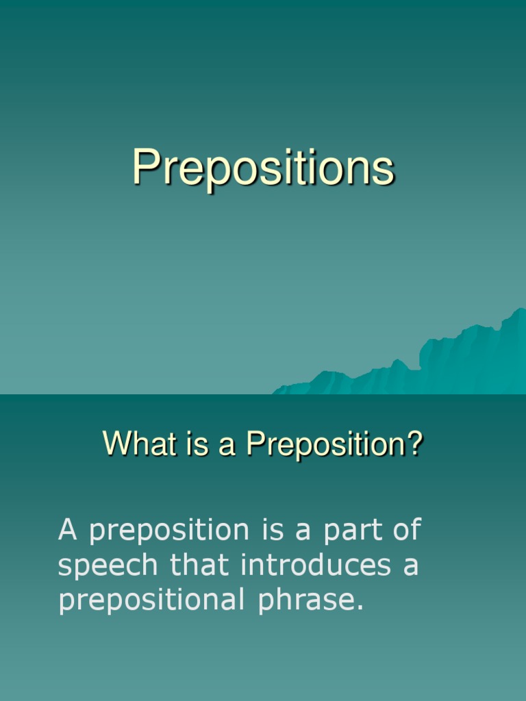 Prepositions | PDF