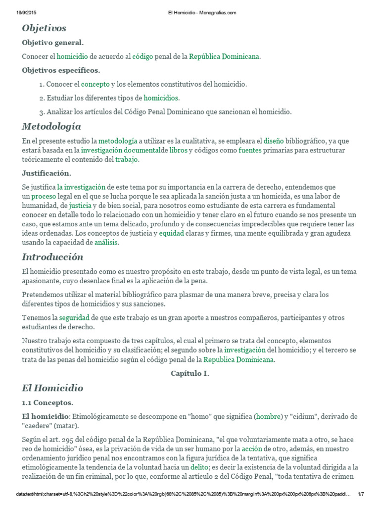 Tipos y Elementos del Homicidio en RD | PDF | Homicidio | Derecho penal