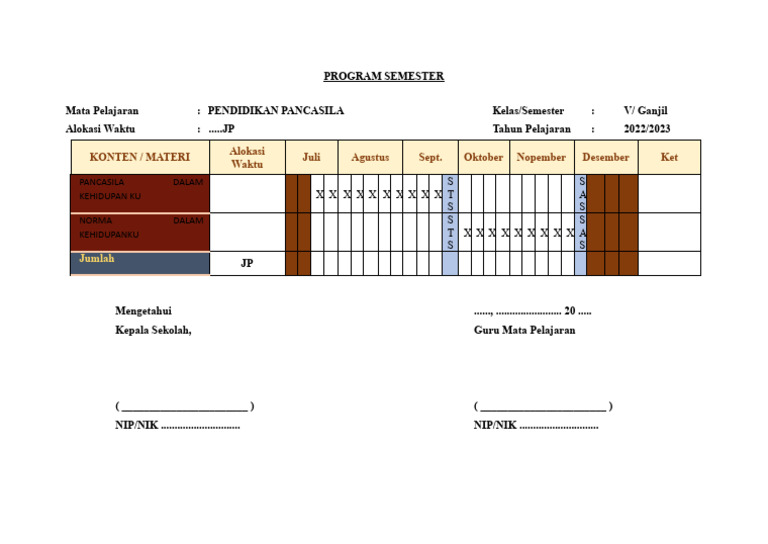 Program Semester 1 (Prosem) | PDF
