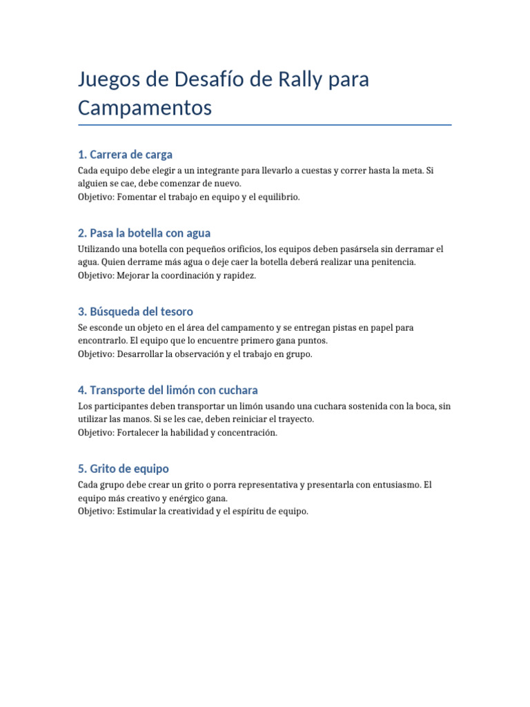 Juegos Rally | PDF
