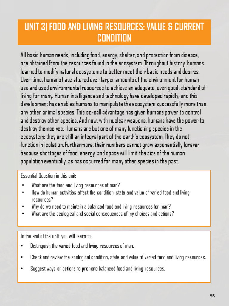 People and Earths Ecosystem Module Unit 4 Lesson 1 | PDF | Agriculture ...