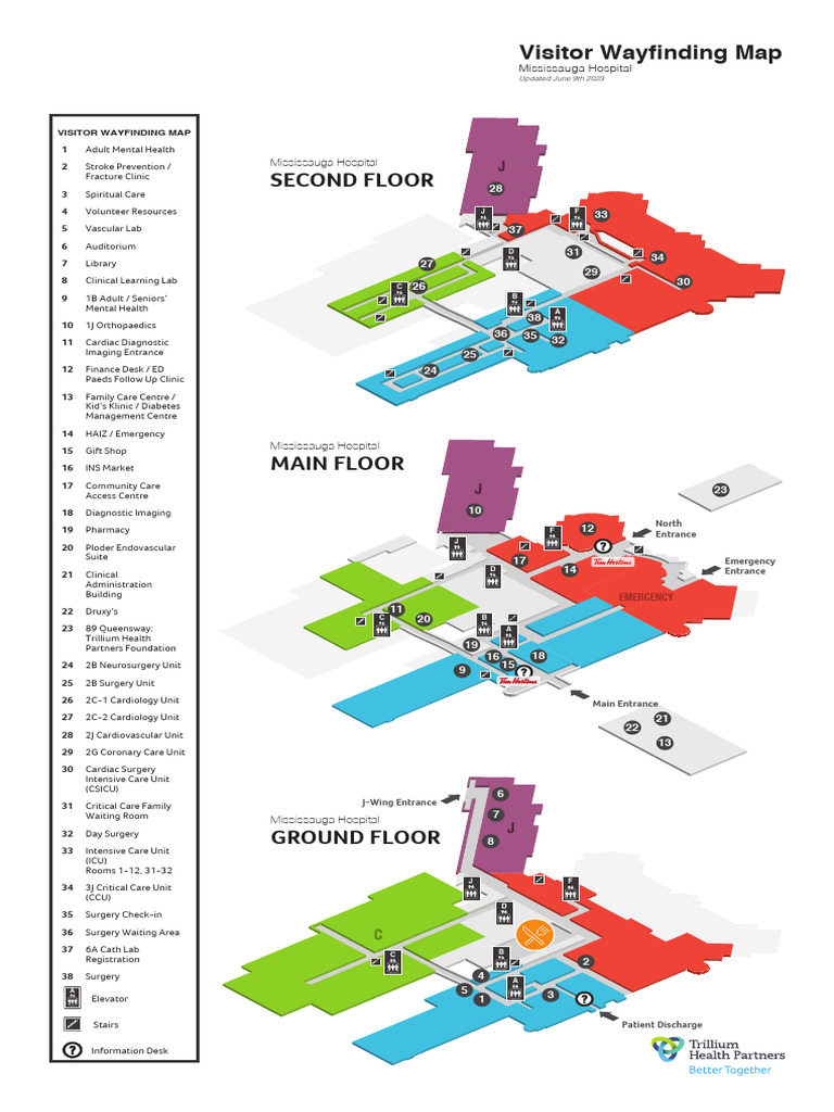 Mississauga Hospital Visitor Map | PDF | Intensive Care Unit ...
