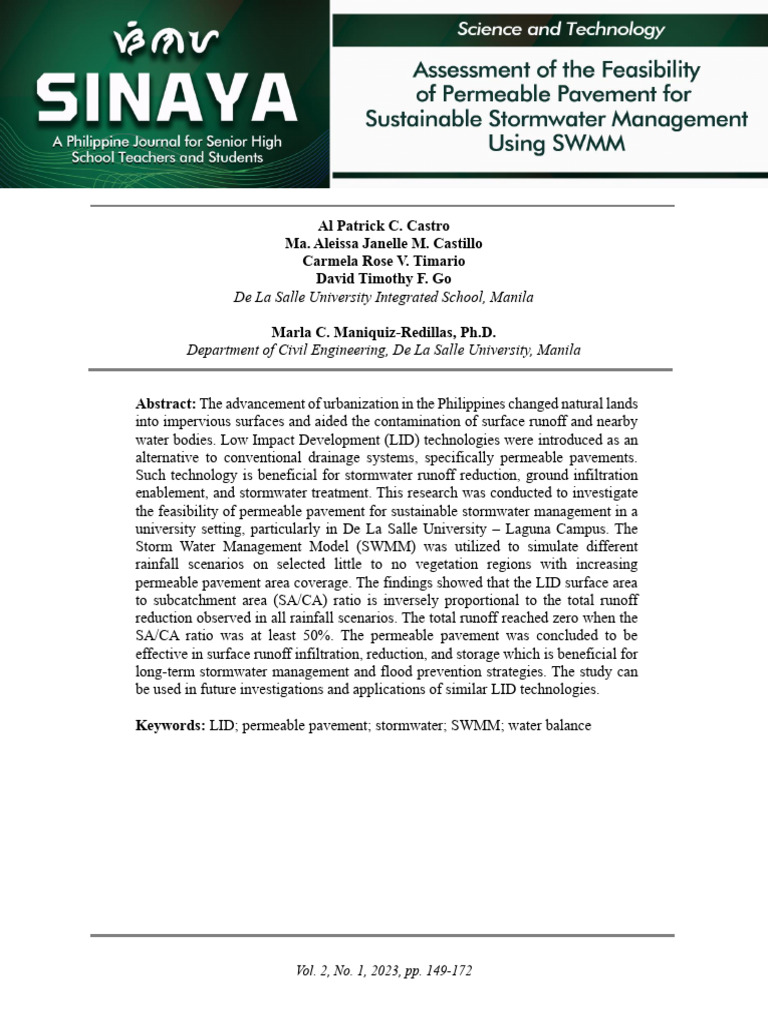 Feasibility of Permeable Pavement for Stormwater Management | PDF ...