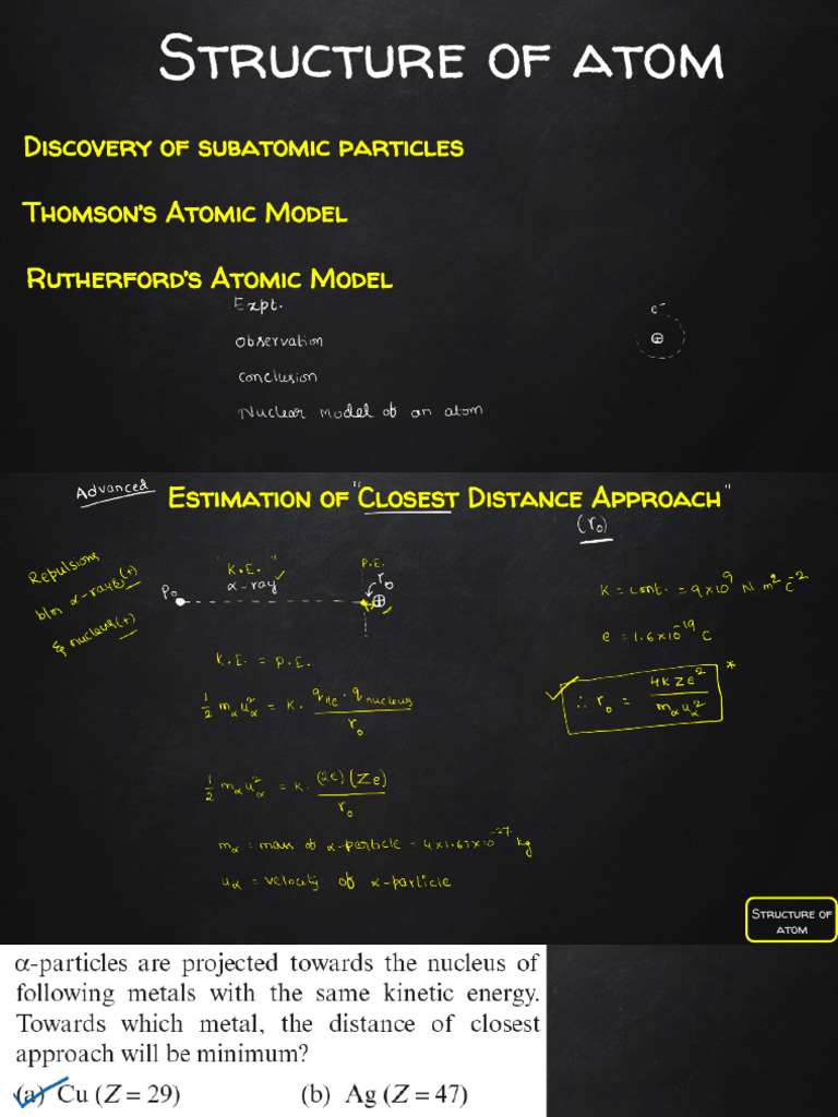 Structure of Atom Session 1 | PDF