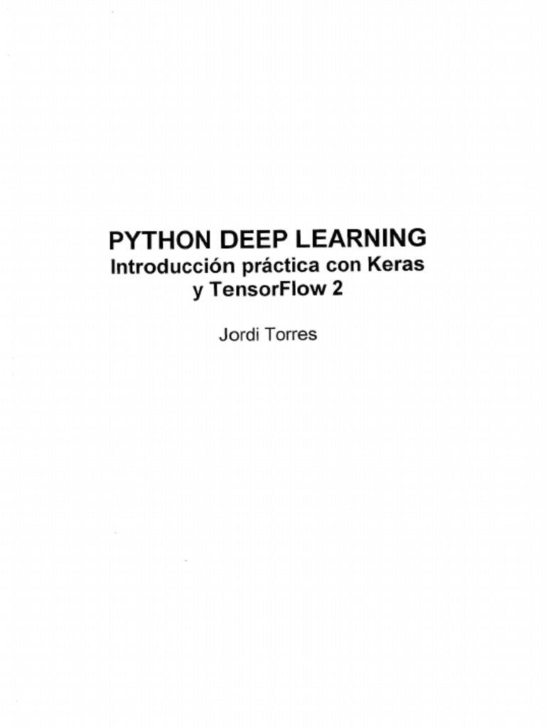 Python Deep Learning Jordi Torres | PDF