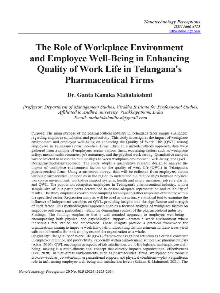 View of The Role of Workplace Environment and Employee Well-Being in ...
