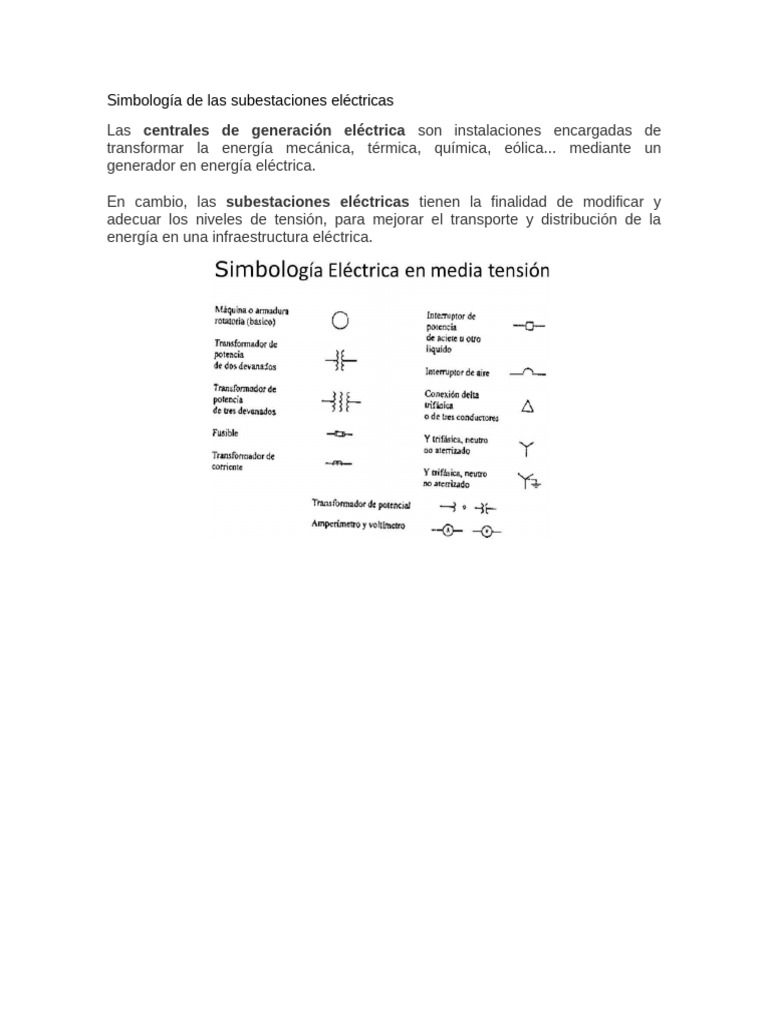 Simbología y Tipos de Subestaciones Eléctricas | PDF | Transformador ...