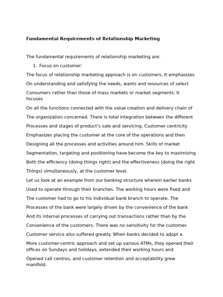 Key Principles of Relationship Marketing | PDF | Marketing | Market ...