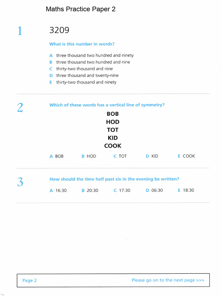 Maths Practice Paper 2 | PDF | Fahrenheit | Elementary Geometry