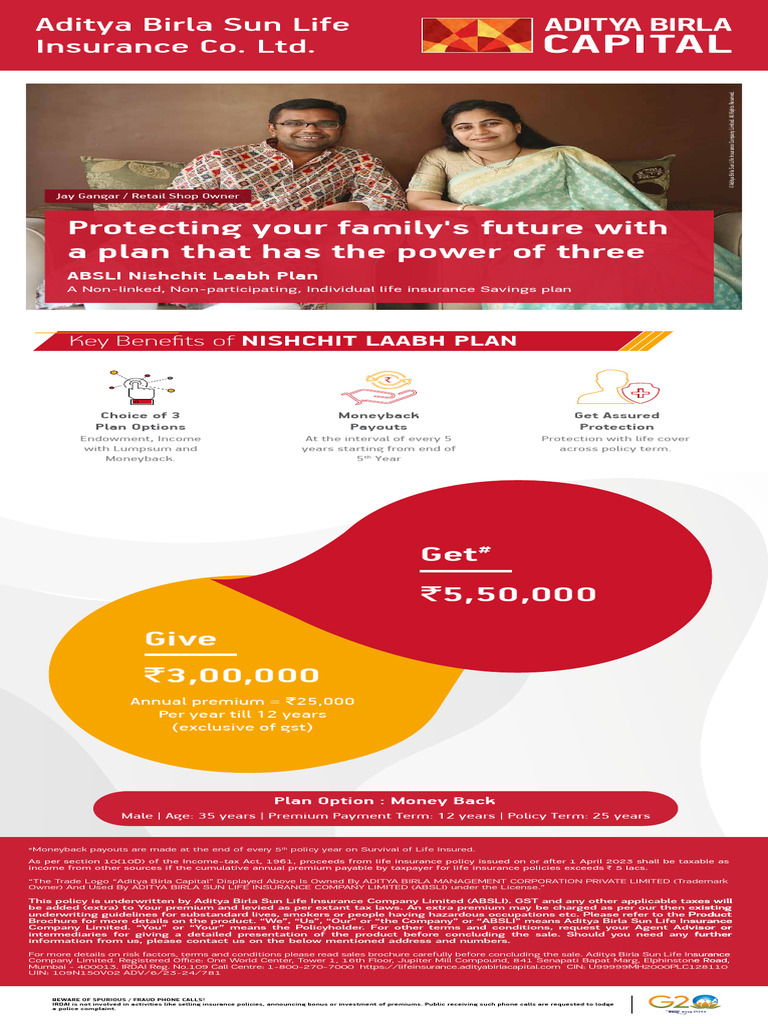 ABSLI Nishchit Laabh Plan V02 - Give Get 25k 03 - 1746769953676 | PDF ...