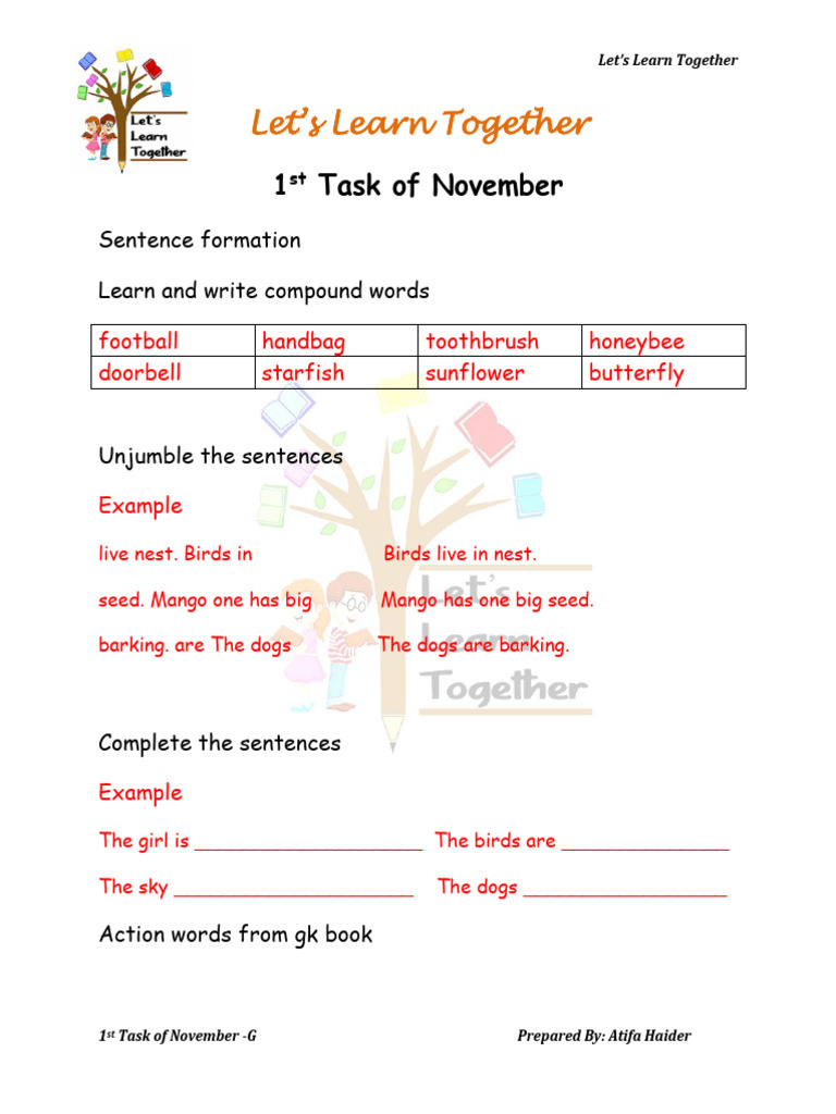 1st Task of November Girls | PDF