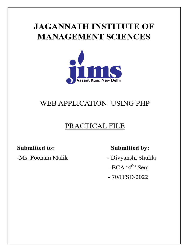 PHP Web Application Practical Guide | PDF | Php | Information Technology
