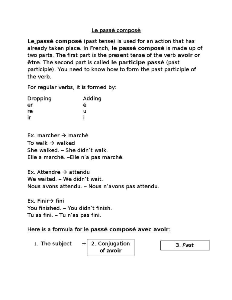 Understanding Le Passé Composé | PDF | Language Arts & Discipline