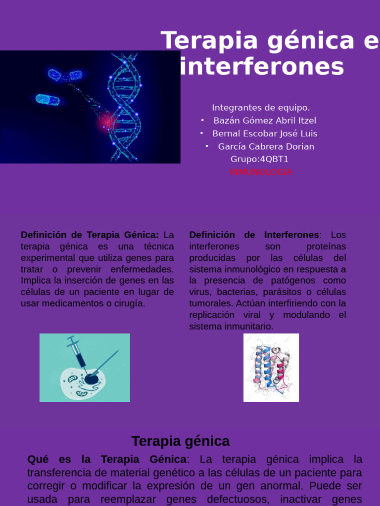 Terapia Génica e Interferones en Inmunología | PDF | Interferón ...