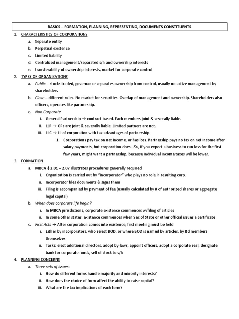 Corporations flow chart picture