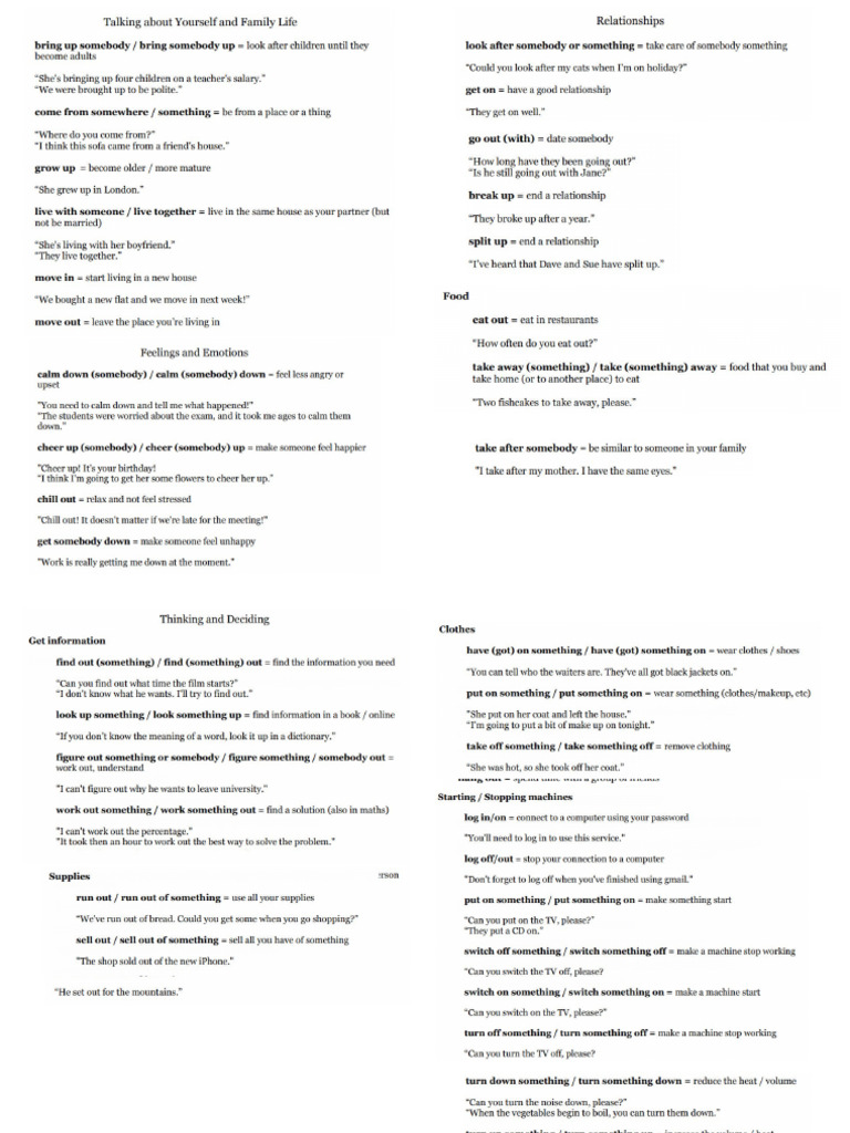 Phrasal Verbs Overview Pdf