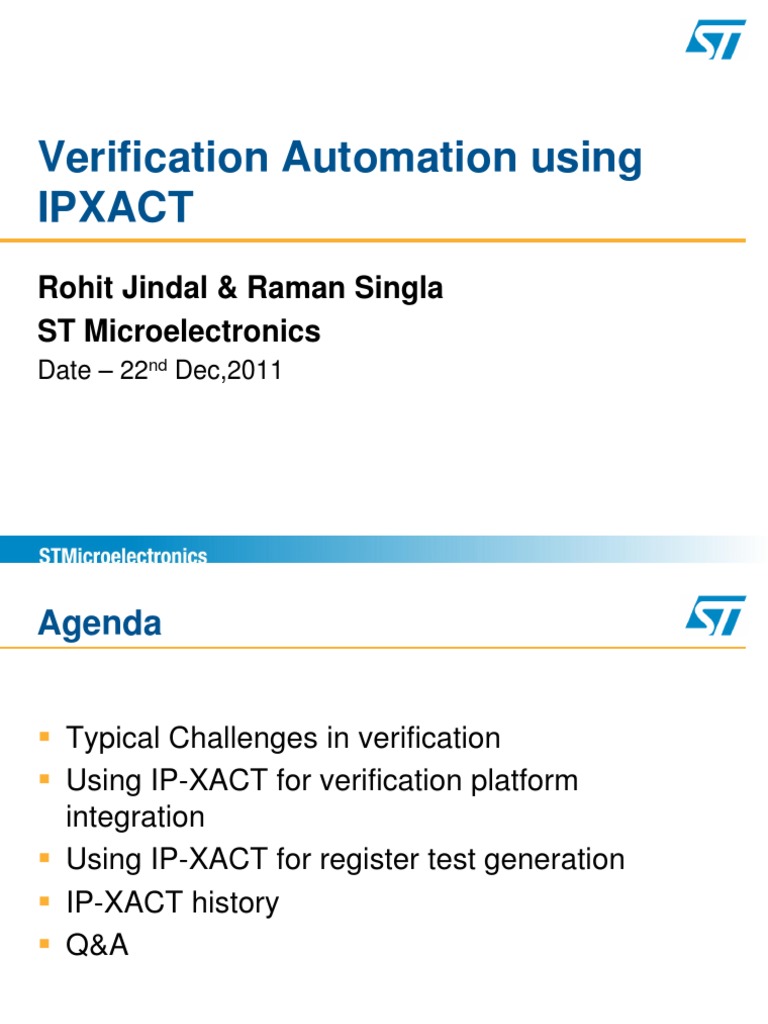 Verification Automation Using IPXACT - Jindal and Singla | PDF | Formal ...