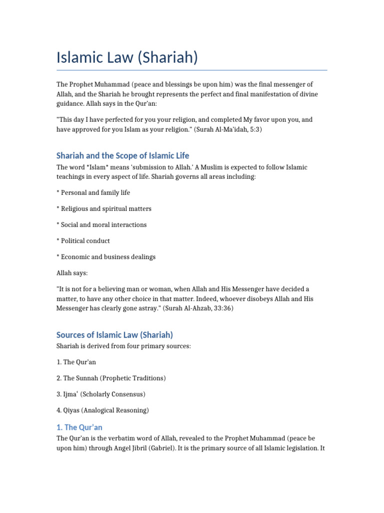 Islamic Law Lecture | PDF | Sharia | Islamic Philosophy