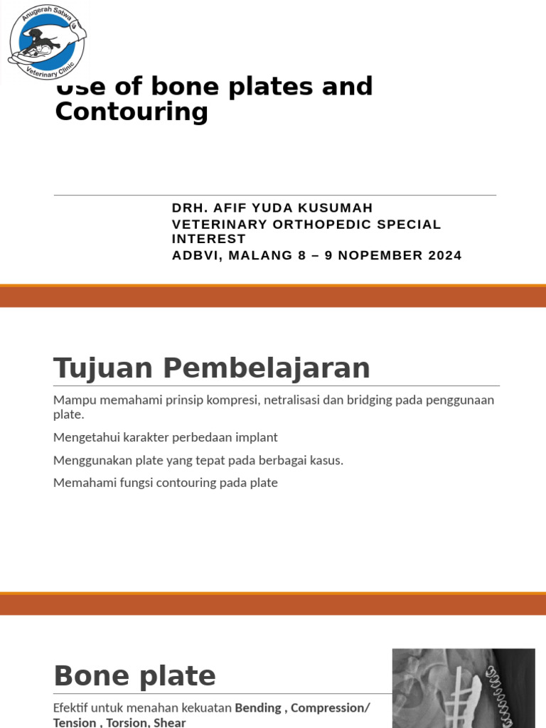 Drh Afif ADBVI 2024 Use of Bone Plates and Contouring | PDF
