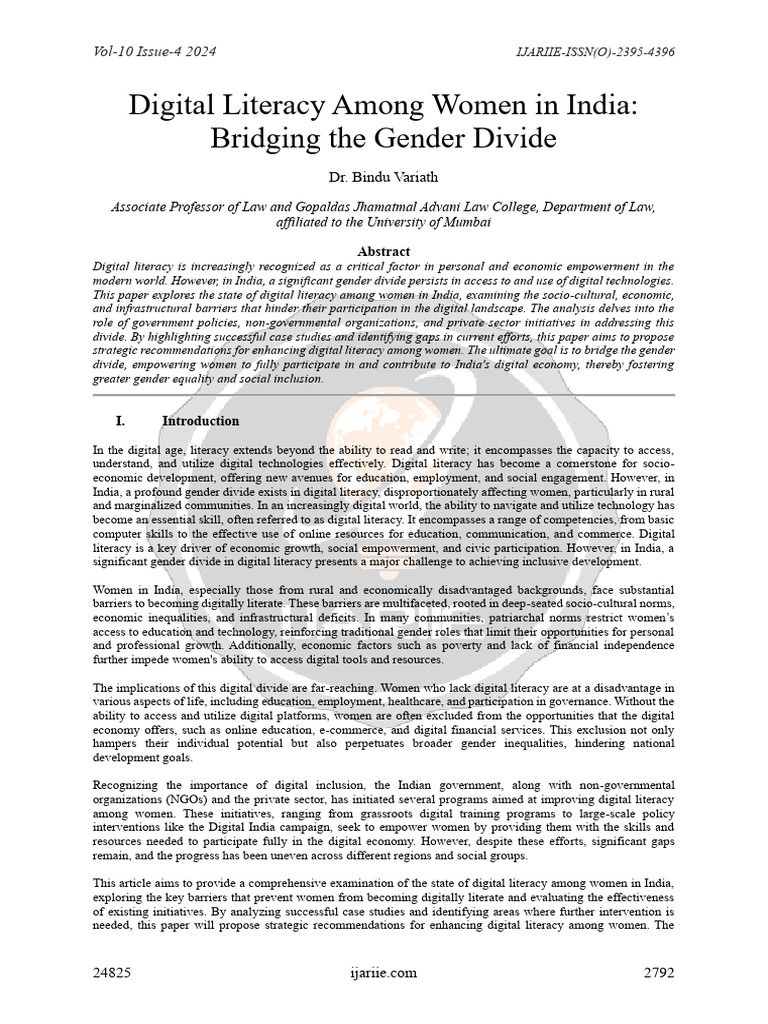 Digital Literacy for Women in India | PDF | Literacy | Empowerment