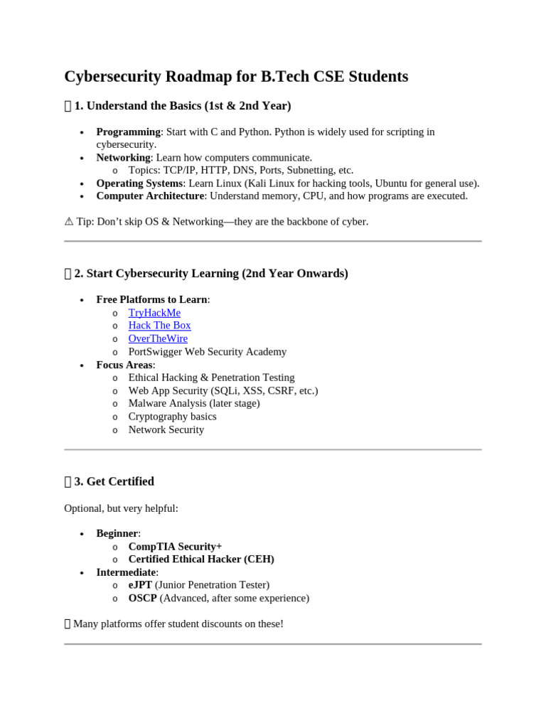 Cybersecurity Roadmap for B | PDF | Security | Computer Security