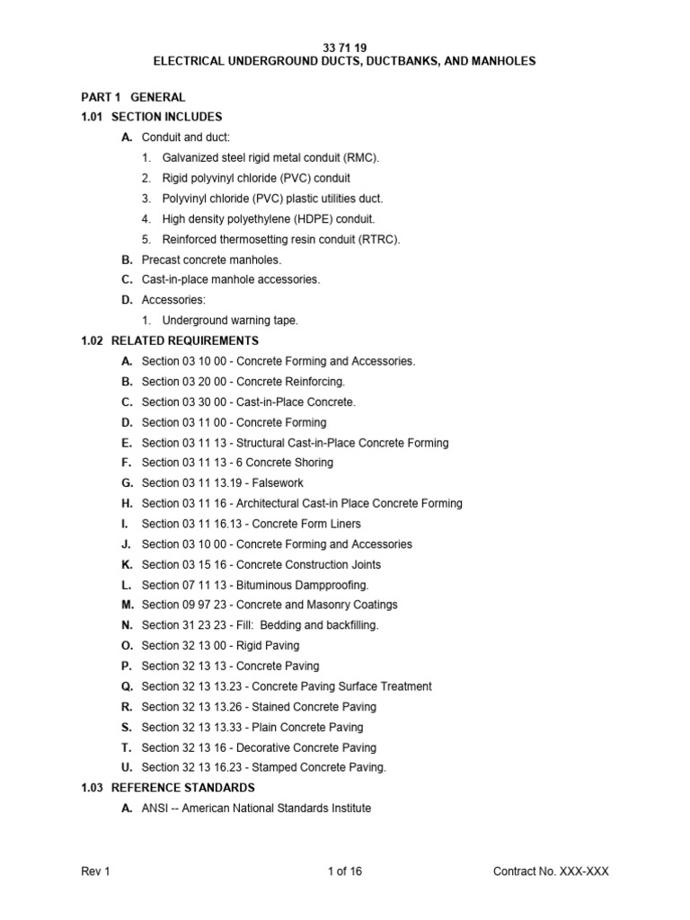 Electrical Underground Ducts and Manholes | PDF | Road Surface | Concrete