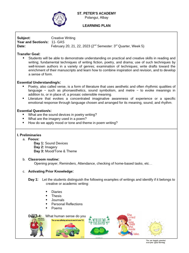 Q3 Creative Writing 11 Week 5 Pdf Poetry