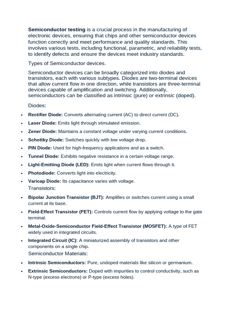 Semiconductor Testing and Failure Analysis | PDF | Diode | Transistor