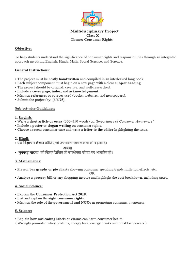 Class X Multidiciplinary Project | PDF