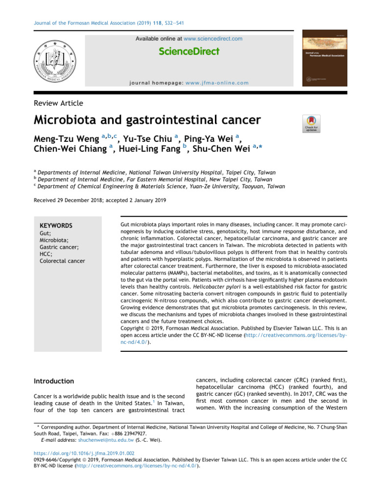 Gut Microbiota's Role in GI Cancers | PDF | Microbiota | Colorectal Cancer
