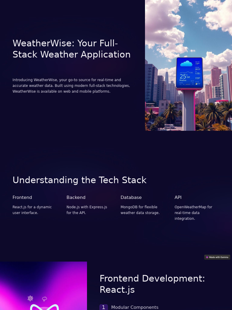 WeatherWise: Full-Stack Weather App | PDF | Scalability | Databases