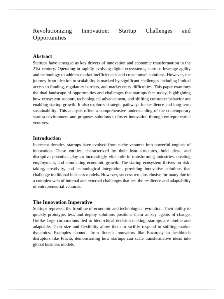 Revolutionizing Innovation Article | PDF | Startup Company | Small ...