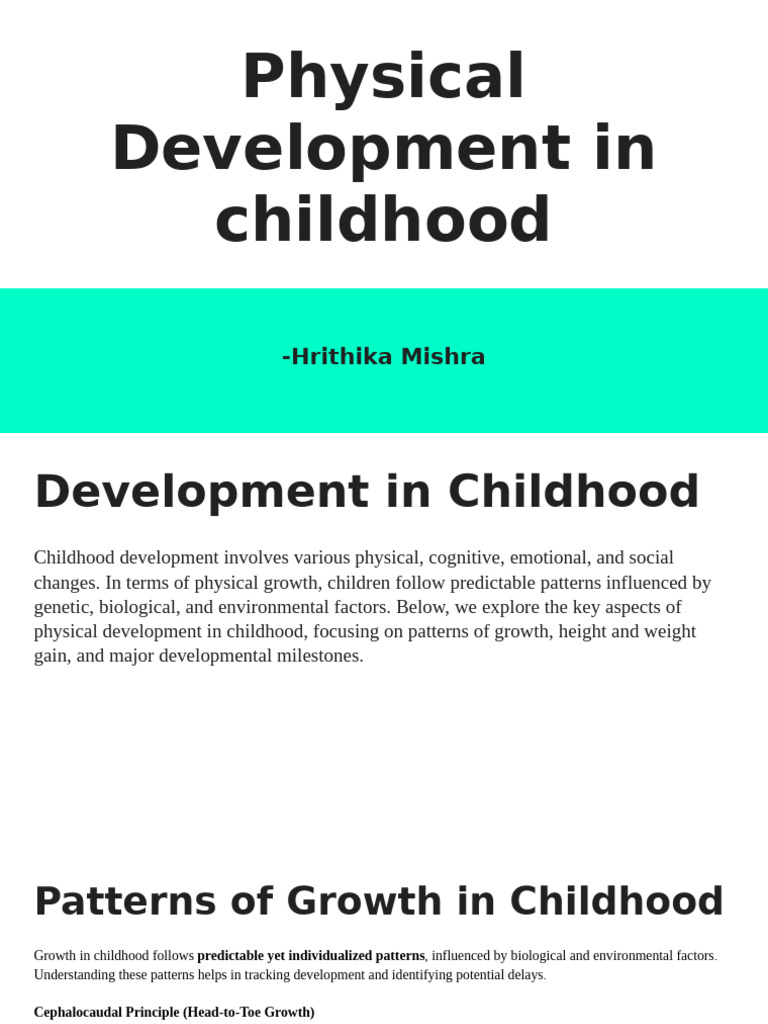 Physical Development in Childhood Explained | PDF | Adolescence ...