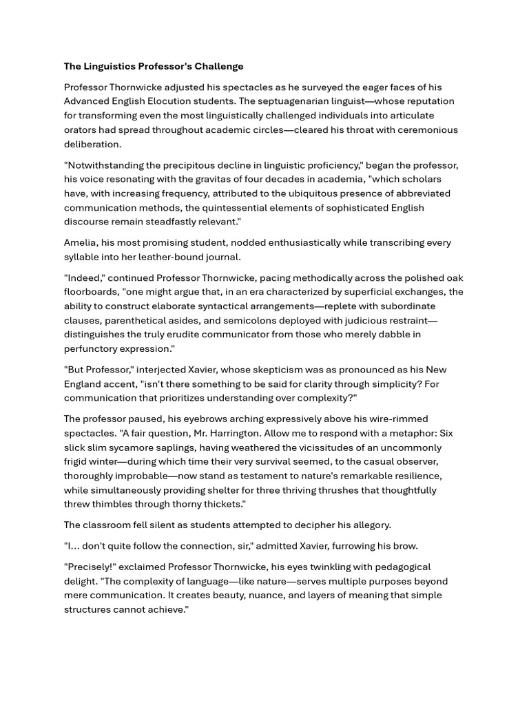 The Linguistics Professor | PDF | Linguistics | Human Communication
