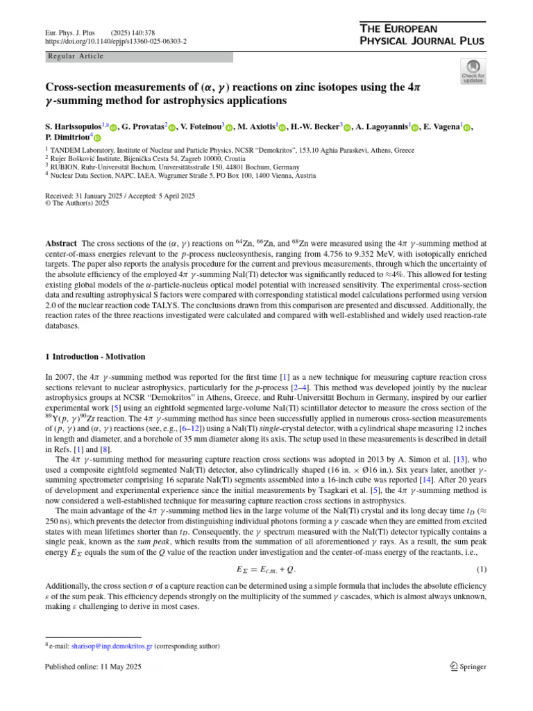 Cross-Section Measurements of Alpha Gamma Reaction | PDF | Nuclear ...