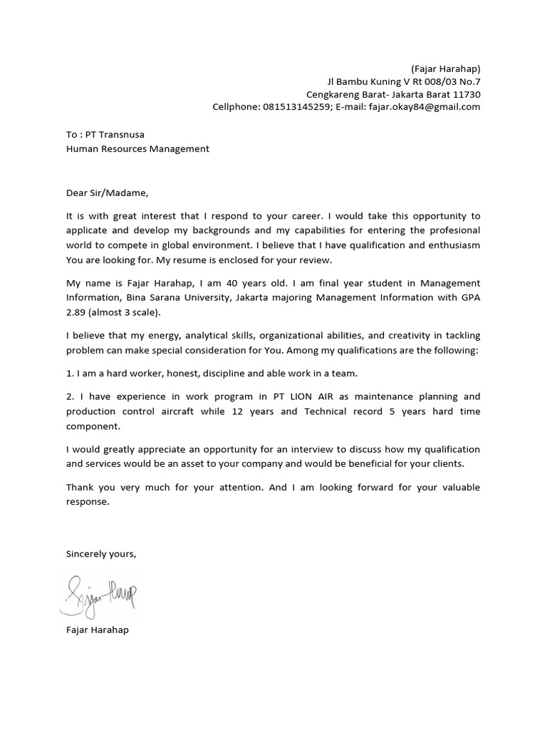 Cover Letter-record | PDF